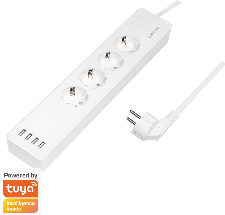 Produktbild LogiLink Smart Home Wi-Fi Outlet Strip 4Port + USB (4 x, CEE 7/3, 1.80 m)