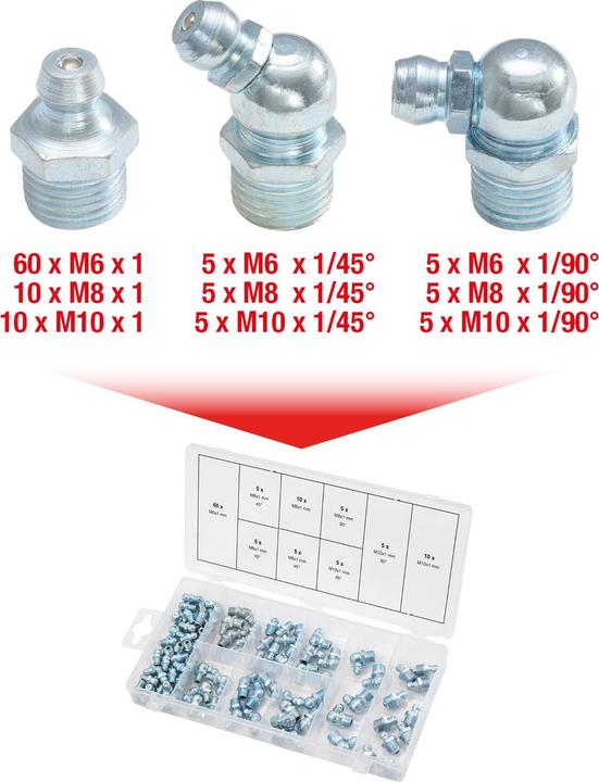 Image du produit KS Tools Assortiment de graisseurs, M6-8-10x1,0, 110 pcs