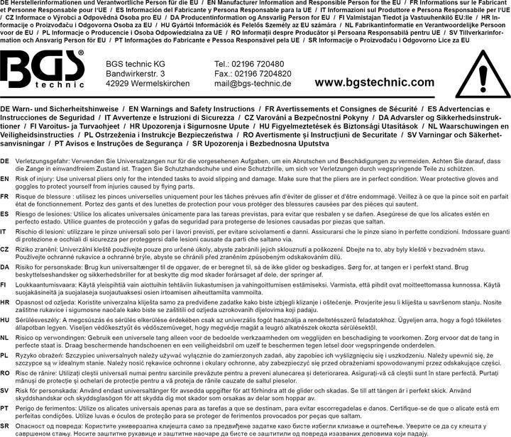 Actual product image BGS Double-Joint Pliers straight Tips 350 mm (350 mm)