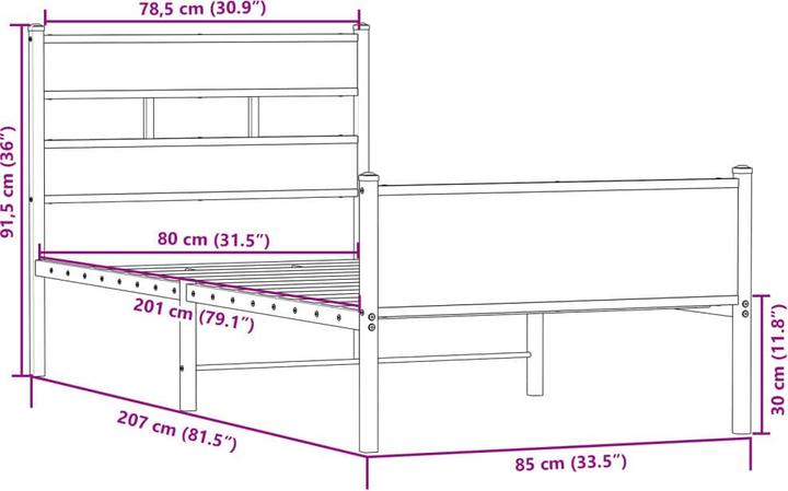 Image du produit vidaXL Bettgestell (80 x 200 cm)