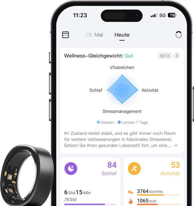 Immagine prodotto RingConn Anello intelligente (Gen1) (6, Oro pallido)