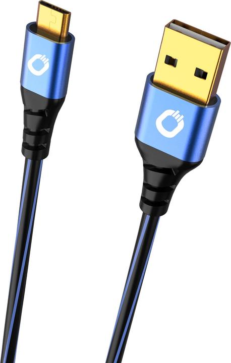 Actual product image Oehlbach USB 2.0 connection cable (1x plug A 1x micro B) 0.50 m gold-plated plug contacts Plus (0.50 m, USB 2.0, 2.50 W)