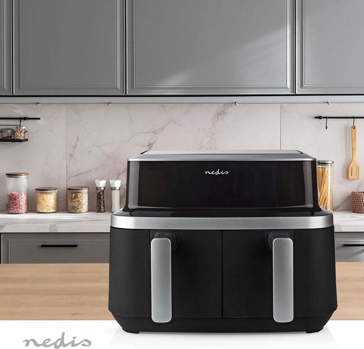 Produktbild Nedis Heteluchtfriteuse - 2x4.2 l - Tijdschakelaar: 60 min - Aantal vooraf ingestelde programmas: 10 - Dig