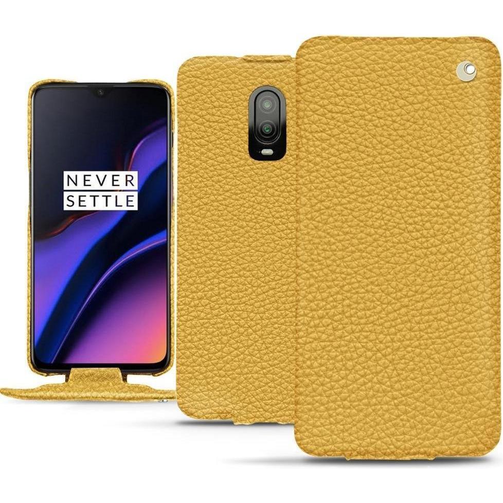 Thumbnail - Noreve Lederschutzhülle vertikal (OnePlus 6T), Smartphone Hülle, Orange