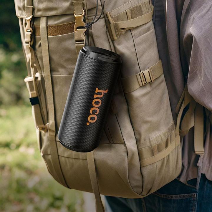 Actual product image Hoco HC27 Soundful Portable speaker Blutooth/ FM/ TF card/ USB memory stick/ AUX 2 x 8 W Black (2 h)