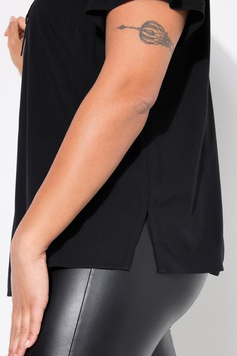 Produktbild Miamoda Schluppenbluse, A-Linie, Satin, Flügel-Halbarm (48)