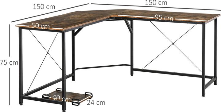 Produktbild Homcom Eckschreibtisch (150 x 150 x 75 cm)