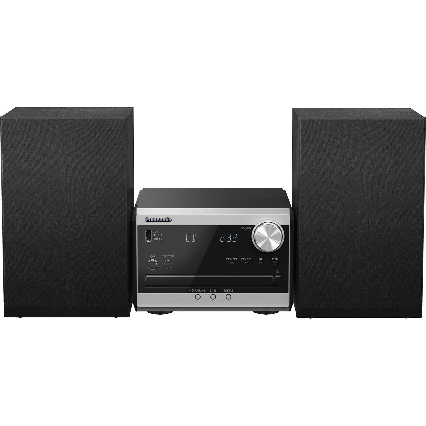 Panasonic SC-PM272 (Bluetooth, CD Player, 2x 10 W), Stereoanlage, Schwarz, Silber