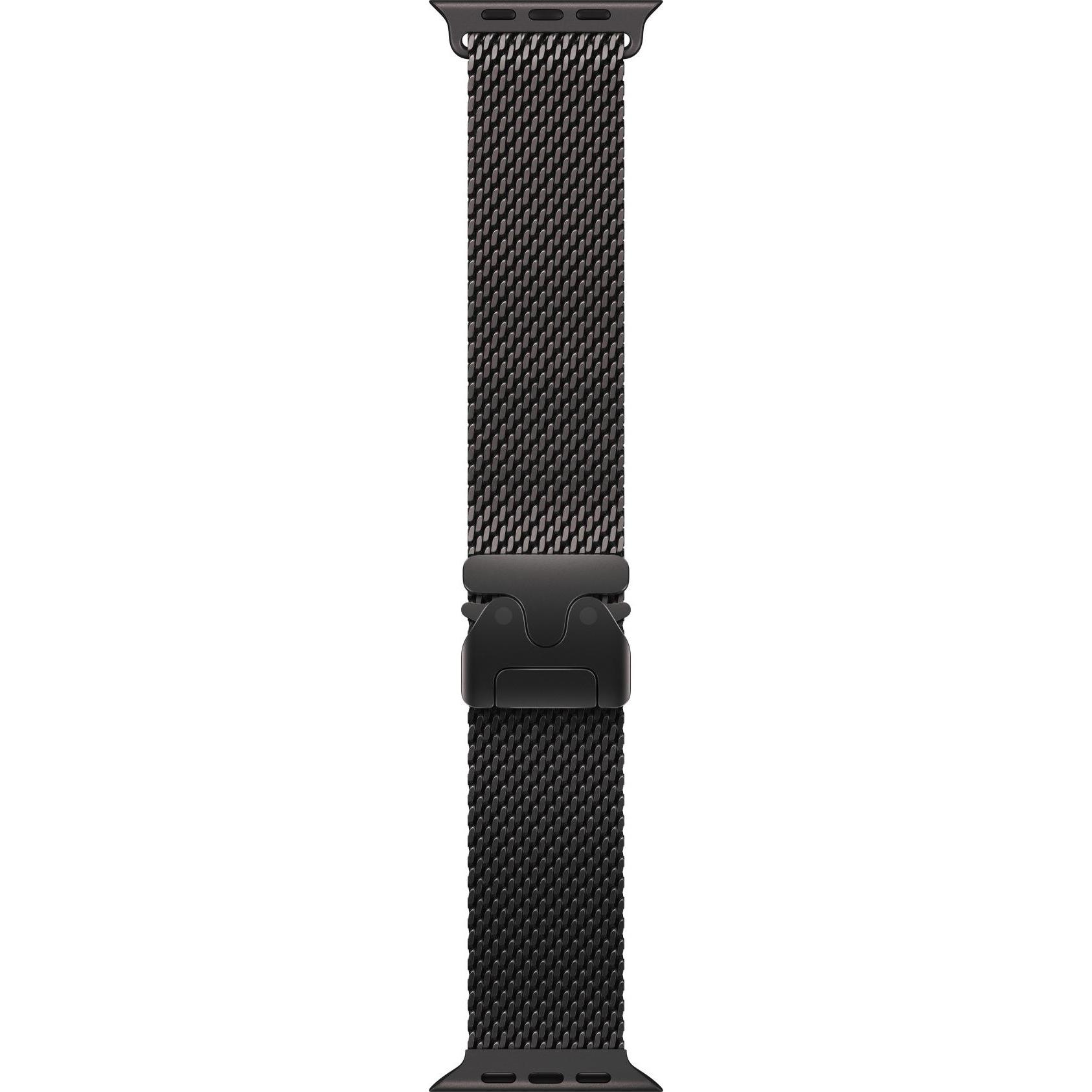 Apple Black Titanium Milanese Loop (49 mm, 95% recyceltes Titan), Uhrenarmband, Schwarz