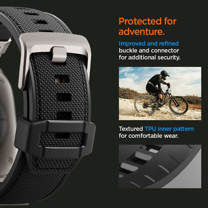 Actual product image Spigen Dura Pro Armor (35 mm, Thermoplastic polyurethane (TPU), Nylon, Watch Series 7 (45mm), Watch Series 7 (44 mm), Watch Series 3 42mm)