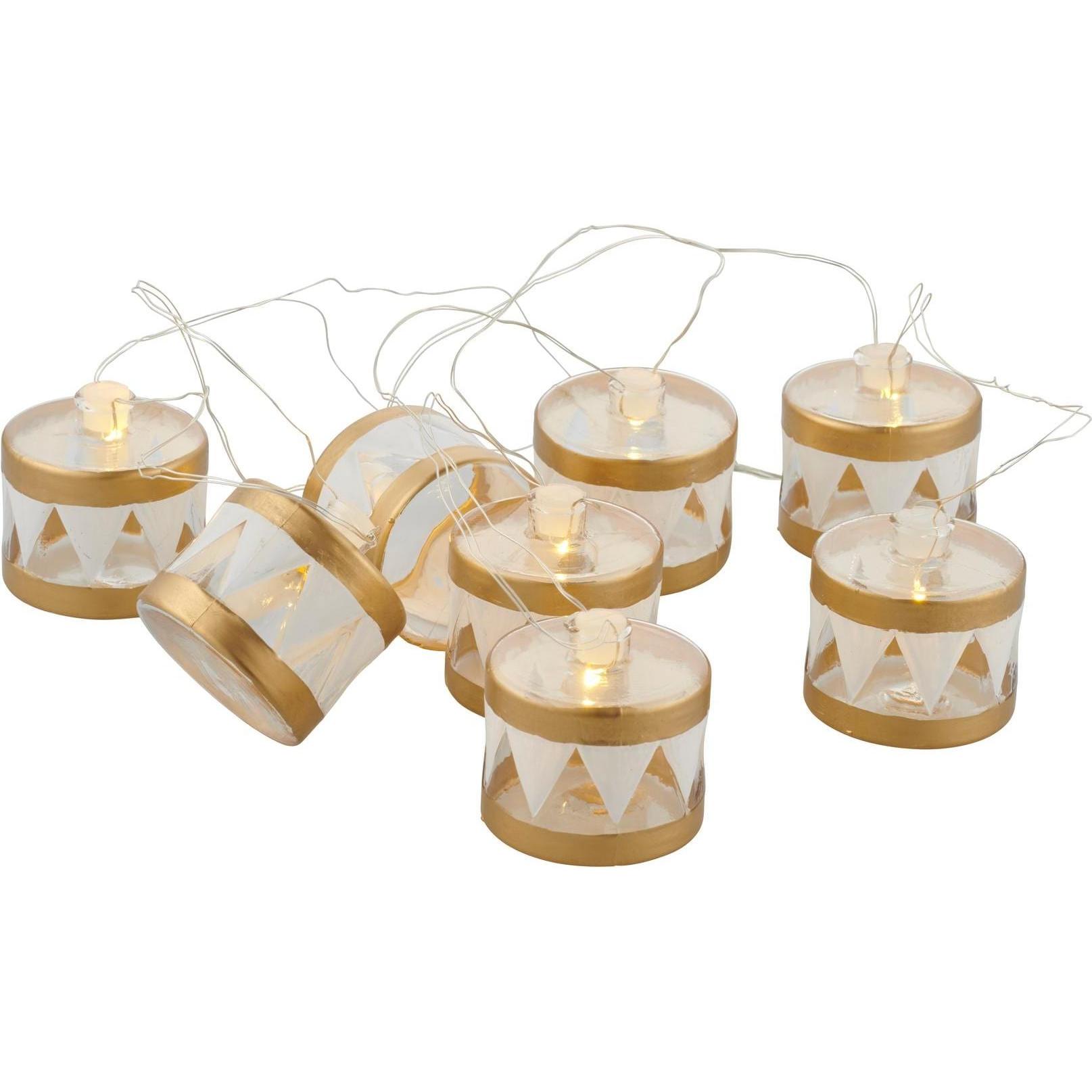 Sirius, Lichterkette, LED-Lichterkette Elly Trommel, Gold, 8 LED (30 m)