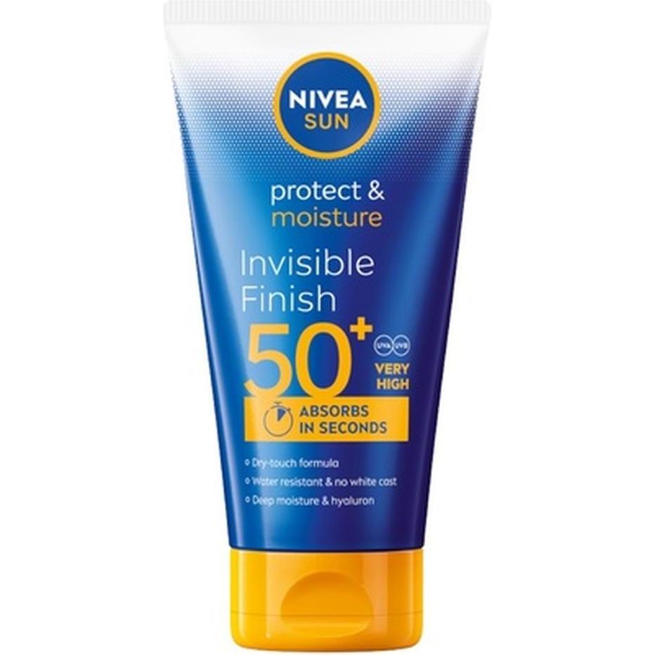 NIVEA, Crema solare, Sun Invisible Finish Moisturizing Sunscreen Balm Spf50+ 150ml (SPF 50+, 150 ml)