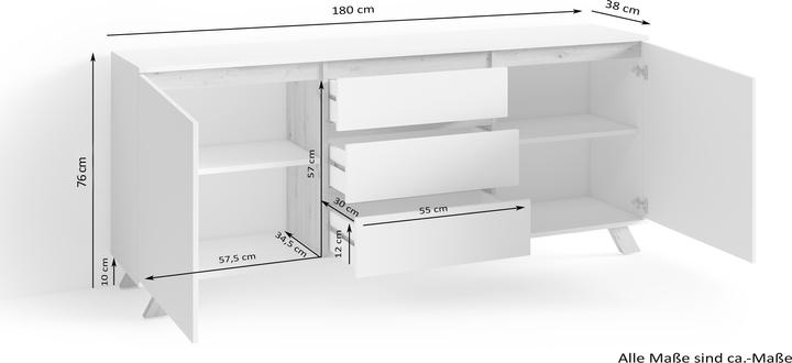 Image du produit ByLiving Valentin (180 x 38 x 76 cm)