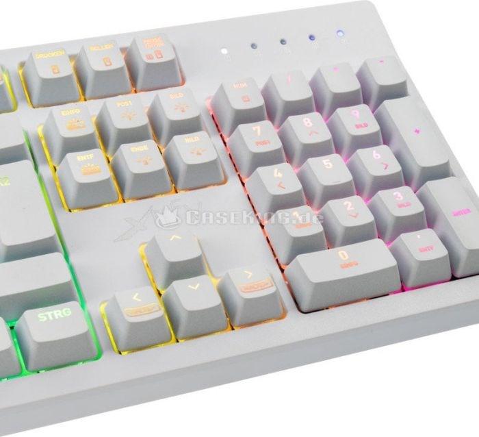 Actual product image CHERRY xtrfy K2 for gaming, Kailh Red - RGB-LED - White (DE, Cable)