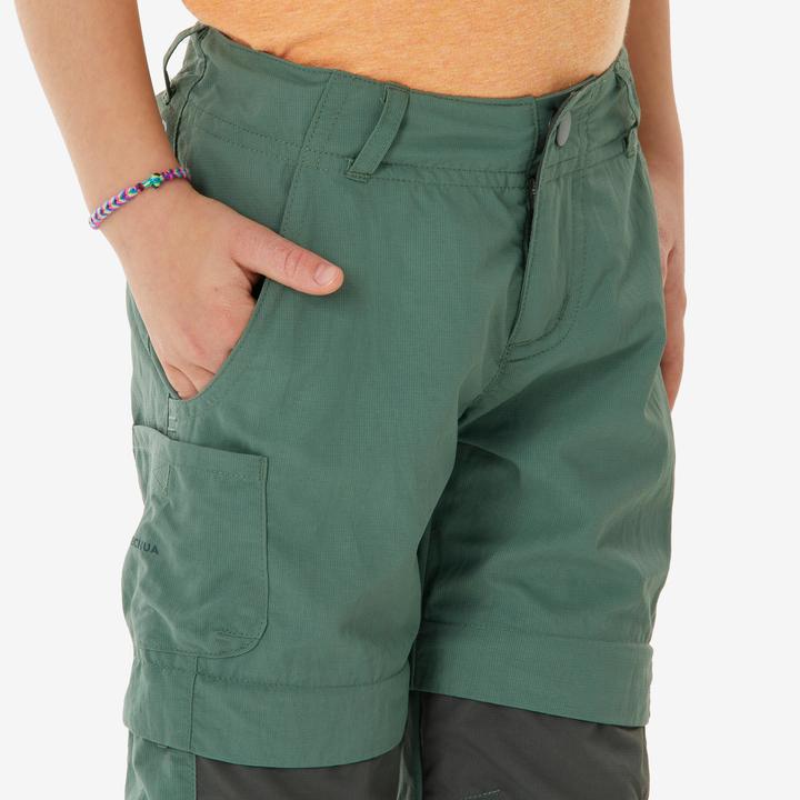Immagine prodotto Quechua Kids’ convertible hiking trousers, 2-6 years, MH500 - Green (98)