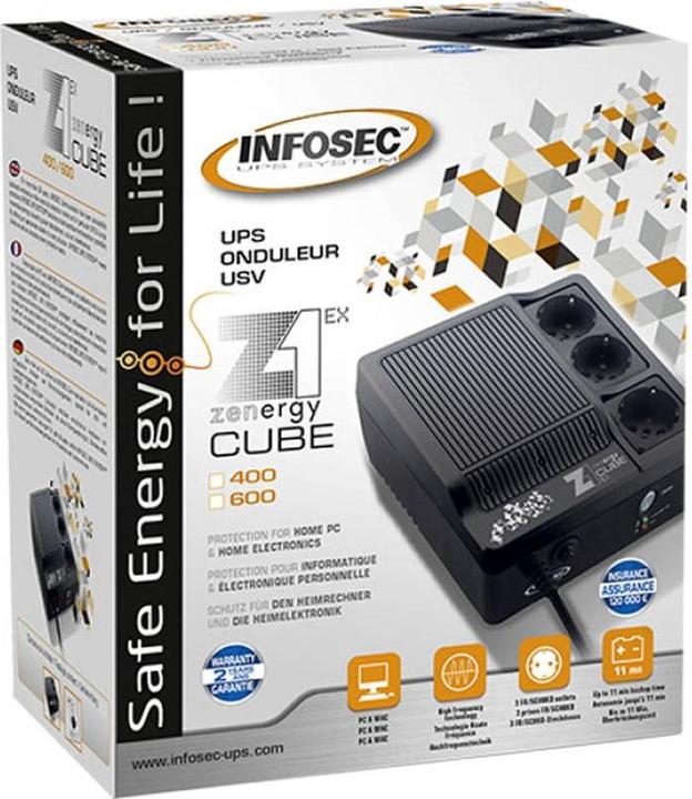 Actual product image Infosec compatible Z1 ZENERGY CUBE EX 600 (600 VA, Standby UPS)