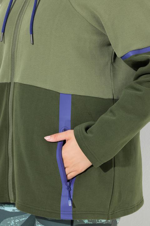 Actual product image Ulla Popken Two-Tone ZIp Front Pocket Sweatshirt (60)