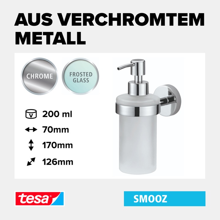 Produktbild tesa SMOOZ Seifenspender inkl. Klebelösung ohne Bohren
