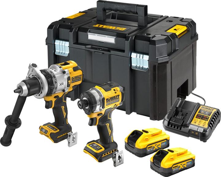 Actual product image DeWalt DCK2200H2T-QW 18V XR Premium Zwillingssatz: DCD1007 + DCF860 - 2 x 5Ah Powerstack in TSTAK (Rechargeable battery operated)