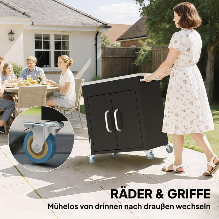 Actual product image Homcom Kitchen cabinet on castors