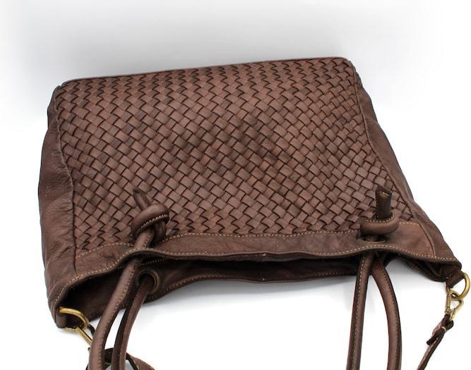 Produktbild Only-Bags.Store Ledertasche, Lederhandtasche, weich gewebte Hobo-Tasche, geflochtenes Leder