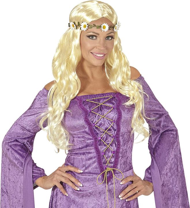 Produktbild Widmann Blonde Perücke für Damen mit Blumenstirnband