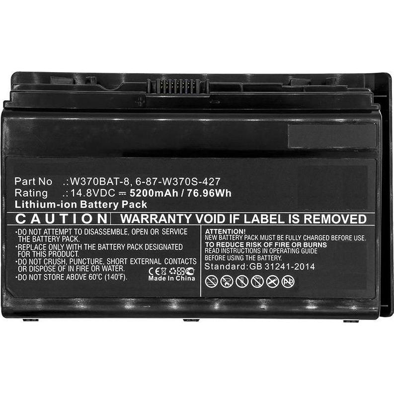 CoreParts Laptop Battery for Clevo (5200 mAh), Notebook Akku, Schwarz