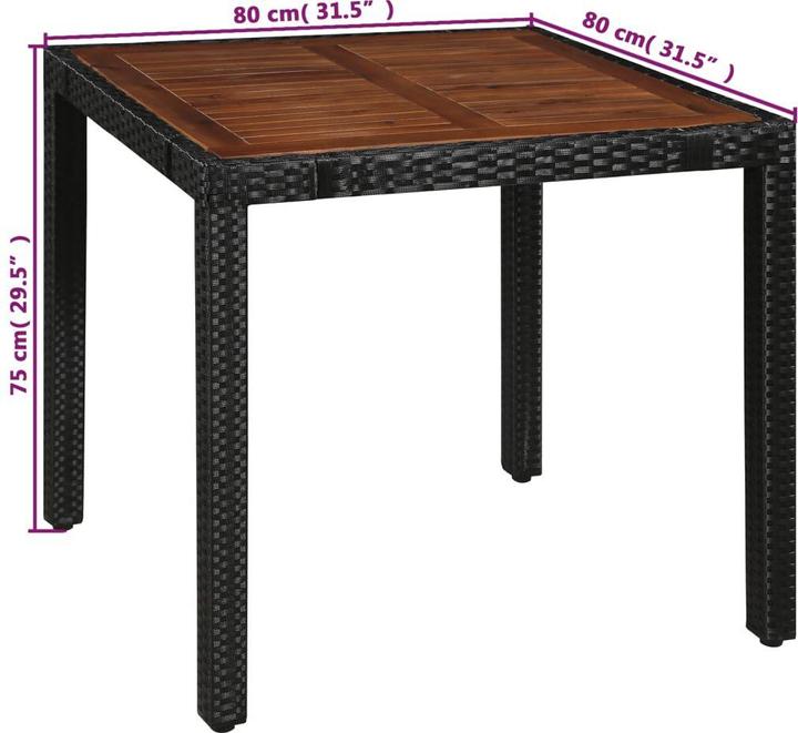 Produktbild vidaXL Ess-Set (80 x 80 x 75 cm)