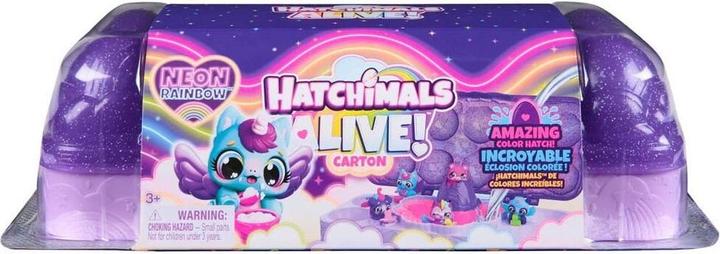 Actual product image Hatchimals Spin Master Alive Neon Rainbow egg carton playset