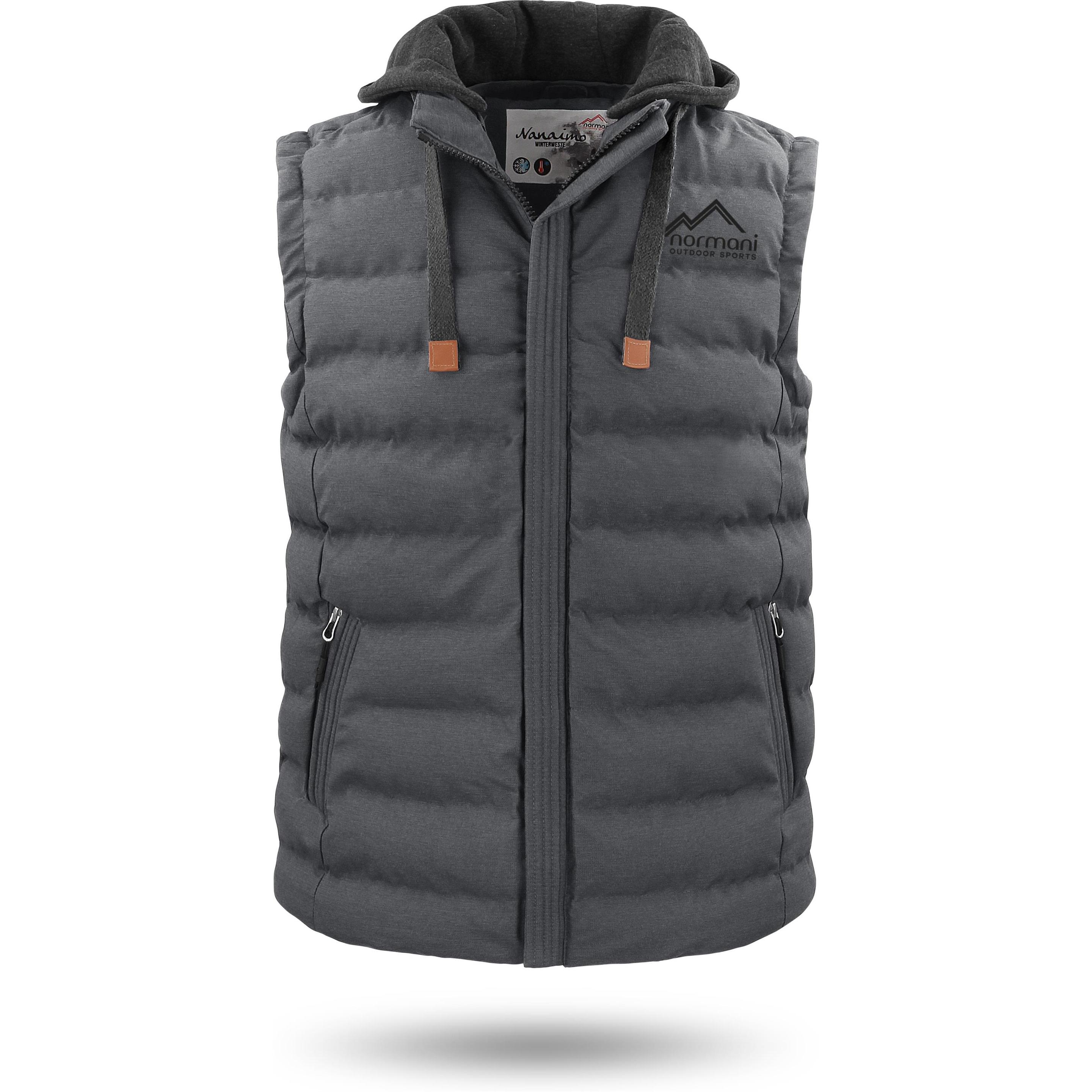 Normani, Herren, Weste, Herren Winter-Steppweste Nanaimo - 1557, Grau, (4XL)