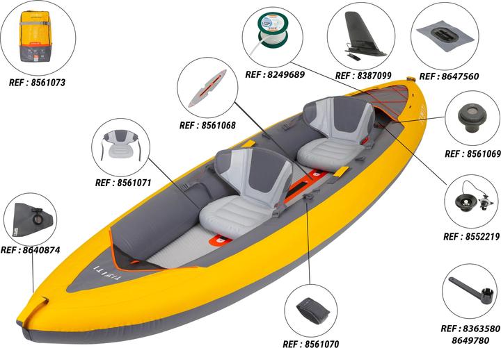Immagine prodotto Tribord Kajak aufblasbar 2-Sitzer - 100+ gelb (2 pers.)