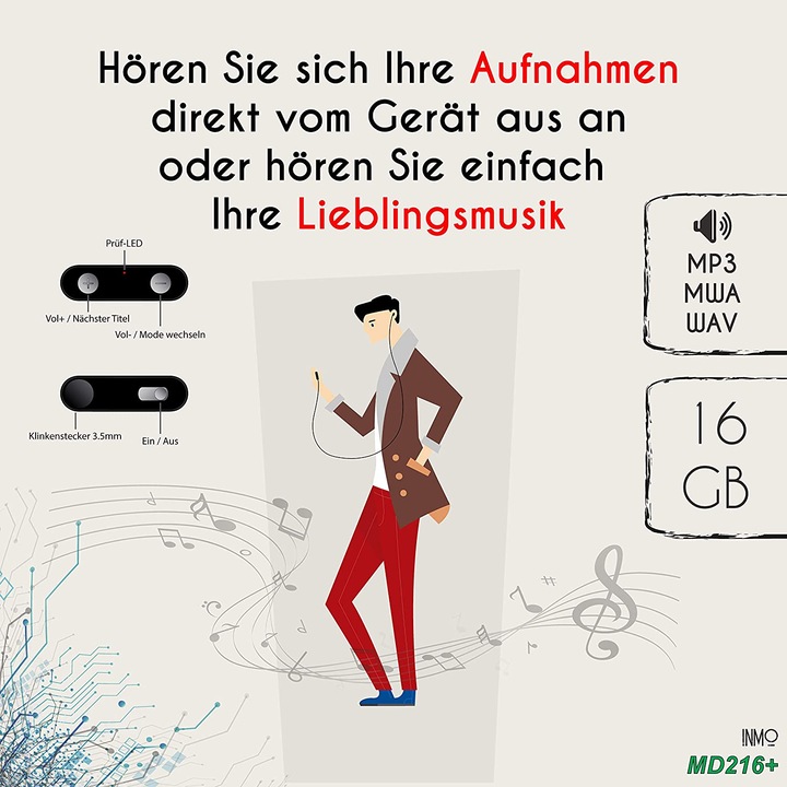 Produktbild Inmo Diktiergerät mit Stimmenaktivierung