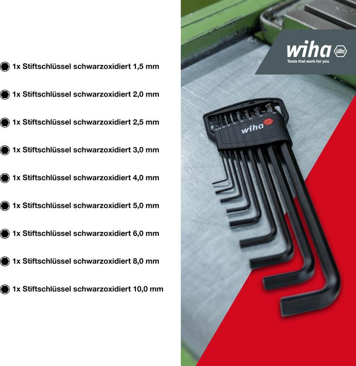 Actual product image Wiha Angled hex key set with ball point