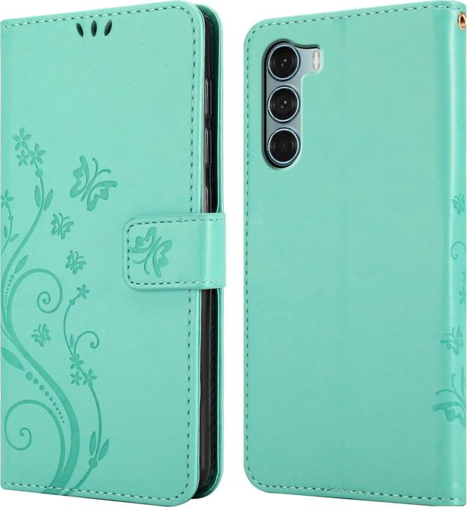 Actual product image Cadorabo Case Flower Book (Motorola Moto G200 5G)