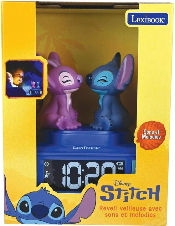 Image du produit Lexibook - Stitch & Angel Night Light Alarm Clock with Sounds - Blue/Pink - Compact Size
