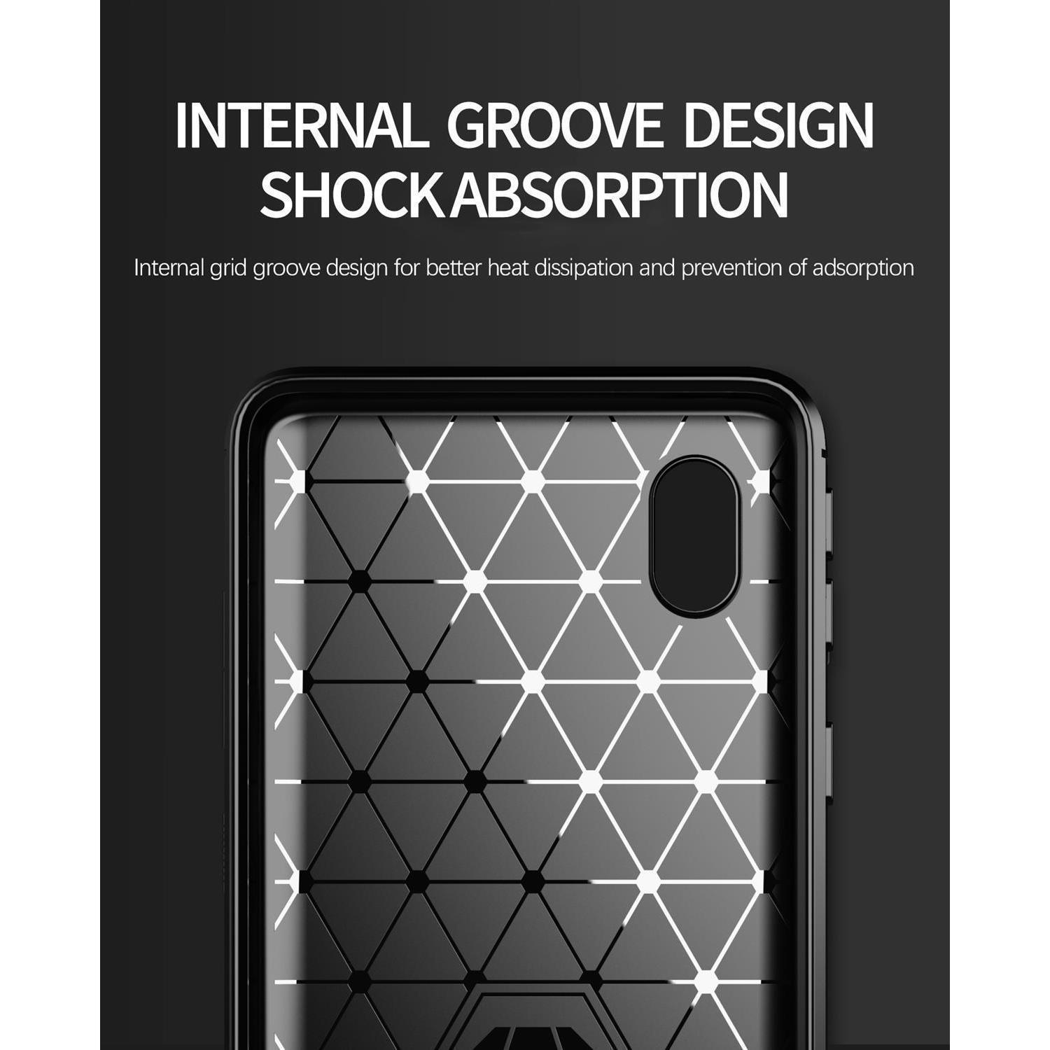 Thumbnail - Cadorabo TPU Ultra Slim carbon edelstahl Kombi Cover (Samsung Galaxy A10, Samsung Galaxy M10), Smartphone Hülle, Grau