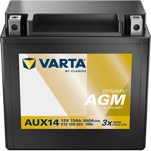 Produktbild Varta AUX14 SILVER AUXILIARY DYNAMIC AGM 513 106 020 Stützbatterie 13Ah (12 V, 13 Ah, 200 A)