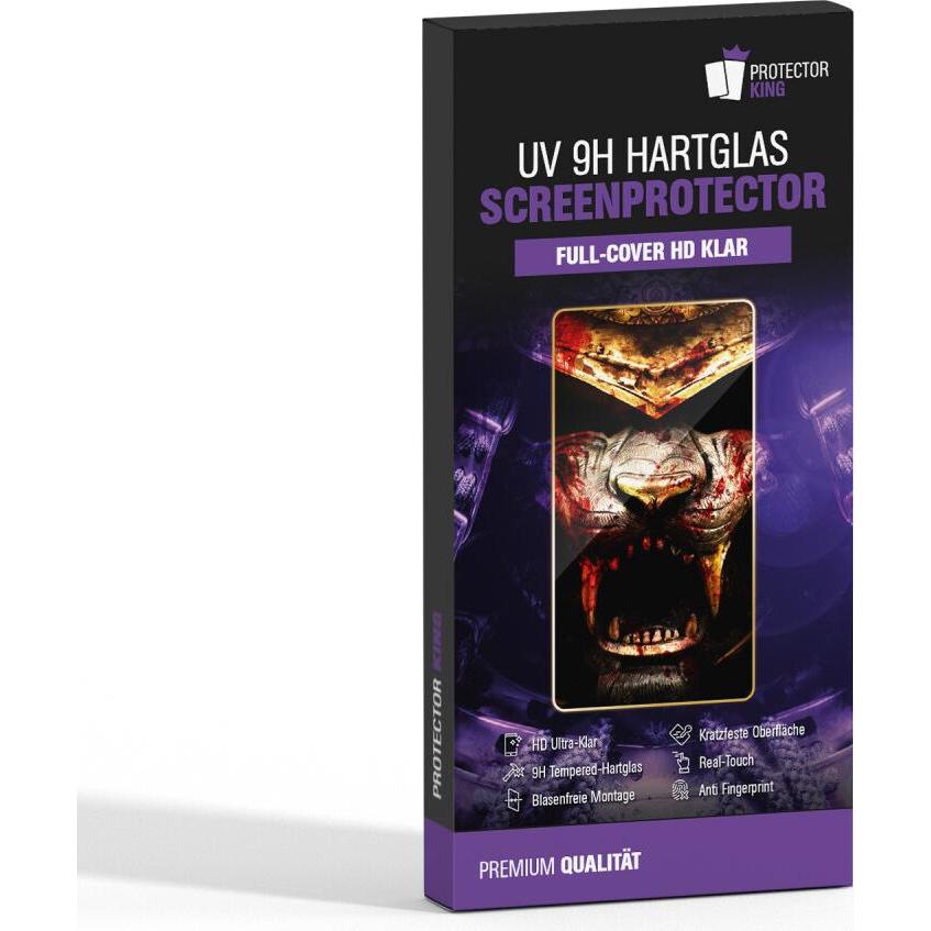 Protectorking 1x UV Liquid Echtes Tempered 9H Panzerhartglas 3D KLAR (1 Stück, Samsung Galaxy S22+), Smartphone Schutzfo...