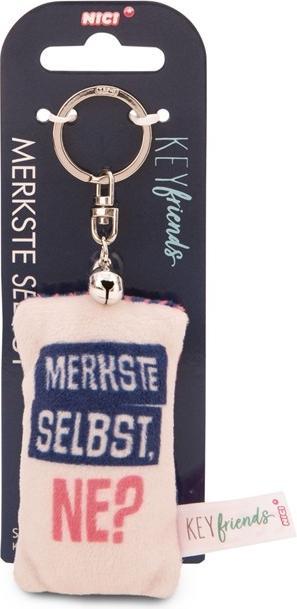Actual product image Magni NICI Schlüsselanhänger Mini Plüschkissen Merkste selbst ne? mit Glöckchen 8cm