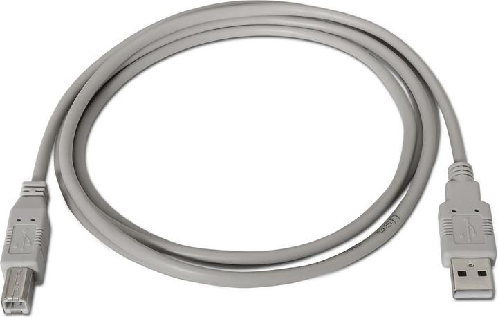Actual product image Aisens A101-0002 USB Cable 1.8 m USB 2.0 USB A USB B Beige (1.80 m, USB 2.0)