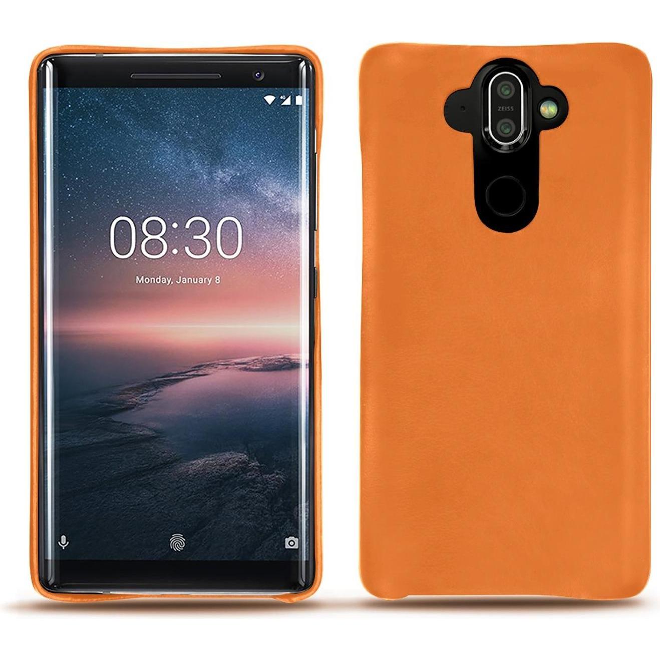 Noreve Lederschutzhülle (Nokia 8 Sirocco), Smartphone Hülle, Orange