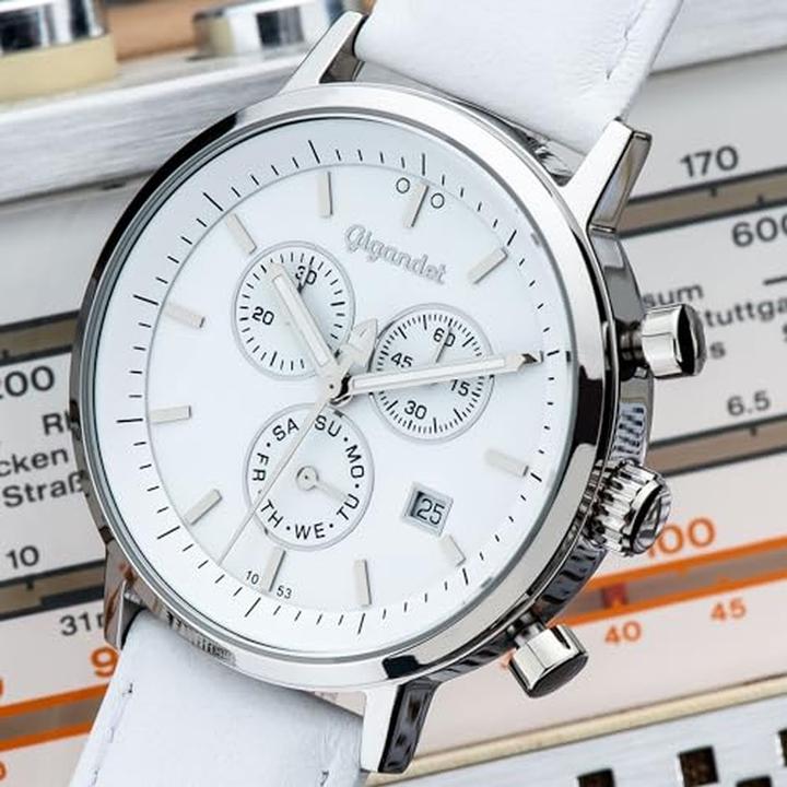 Image du produit Gigandet Montre analogique japonaise à quartz pour homme et femme avec bracelet en cuir (Montre analogique)