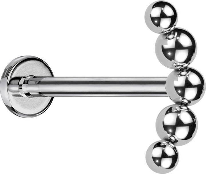 Actual product image Star Piercing Micro Labret internal thread silver bow balls (without brass, Titanium)