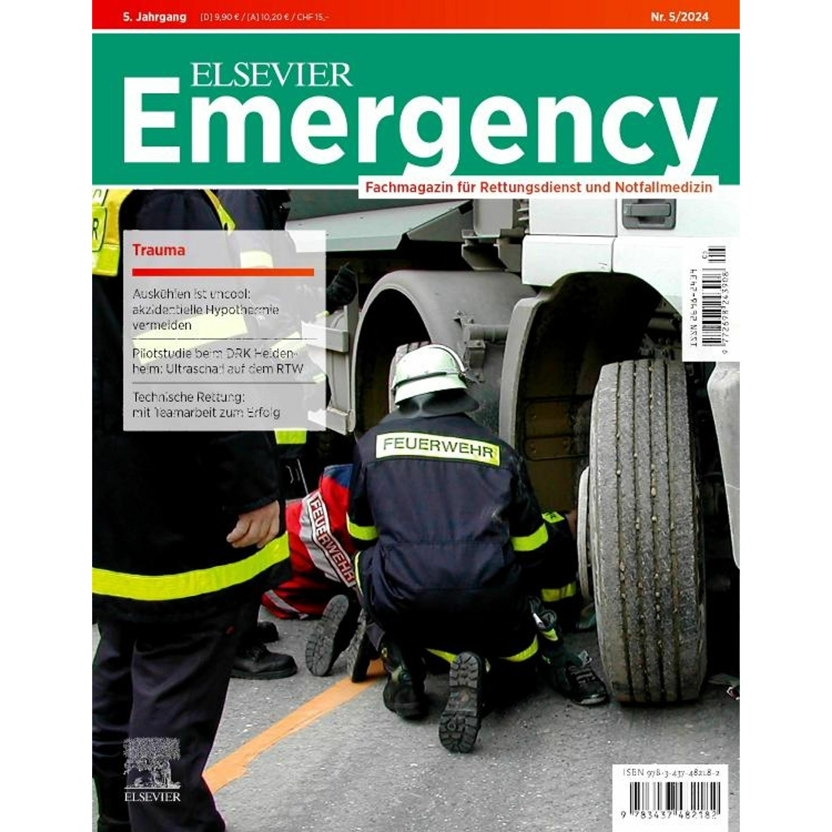 ELSEVIER Emergency. Trauma. 5/2024: Fachmagazin für Rettungsdienst und Notfallmedizin, Zeitschriften Abo