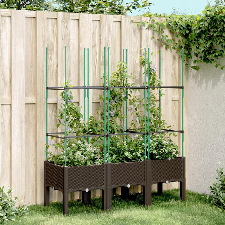 Image du produit vidaXL Bac à plantes avec treillis PP