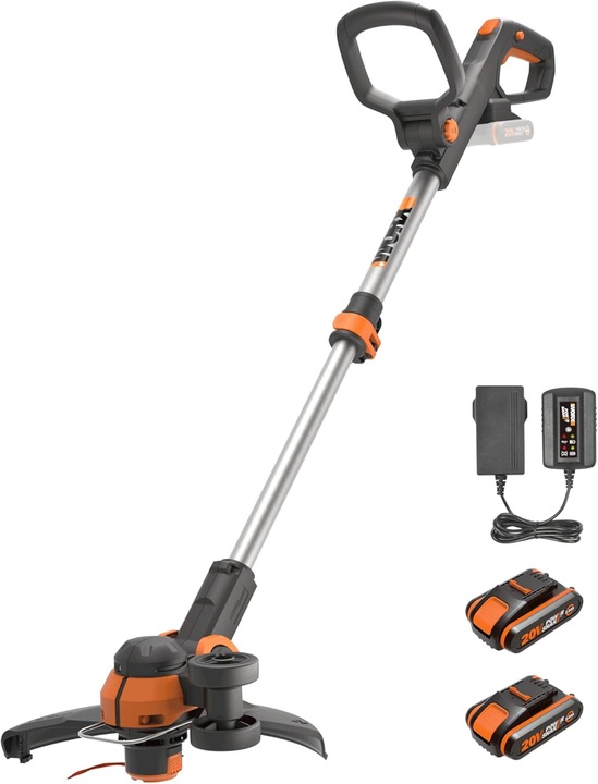 Worx WG163E Akku-Rasentrimmer und Kantenschneider inkl. 2x 2Ah Akkus & Ladegerät (Onkruidverdelgers)