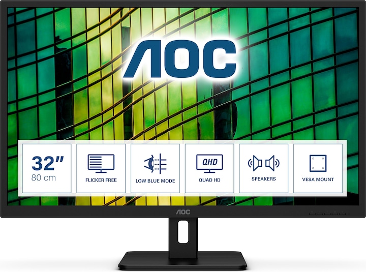 Actual product image AOC Q32E2N 80 cm 31.5 inch LCD monitor HDMI DisplayPort (2560 x 1440 pixels, 31.50")