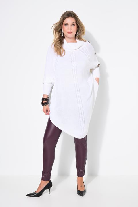 Produktbild Miamoda Pullover, Poncho-Style, Zopfmuster, Zipfelsaum (56)