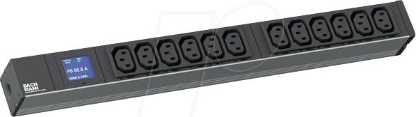 Actual product image Bachmann ALLNET 19zbh. Power strip,12xcolddevices(C13)->plug(CEE7), power measurement