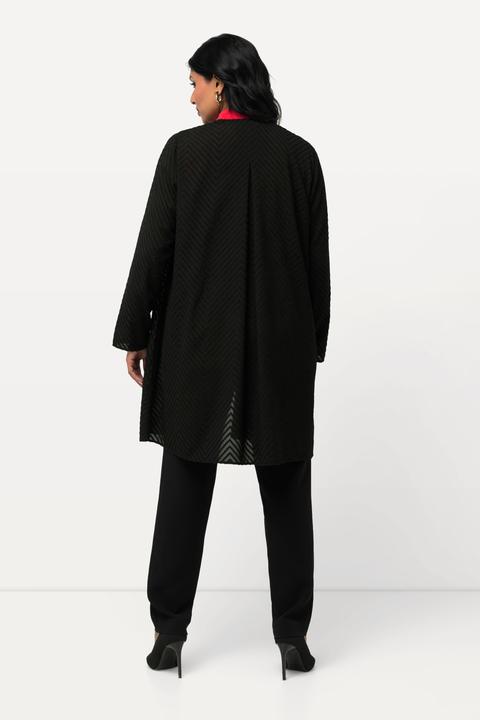 Produktbild Ulla Popken Indoorjacke, 3D-Zackenmuster, A-Linie, V-Ausschnitt (56)